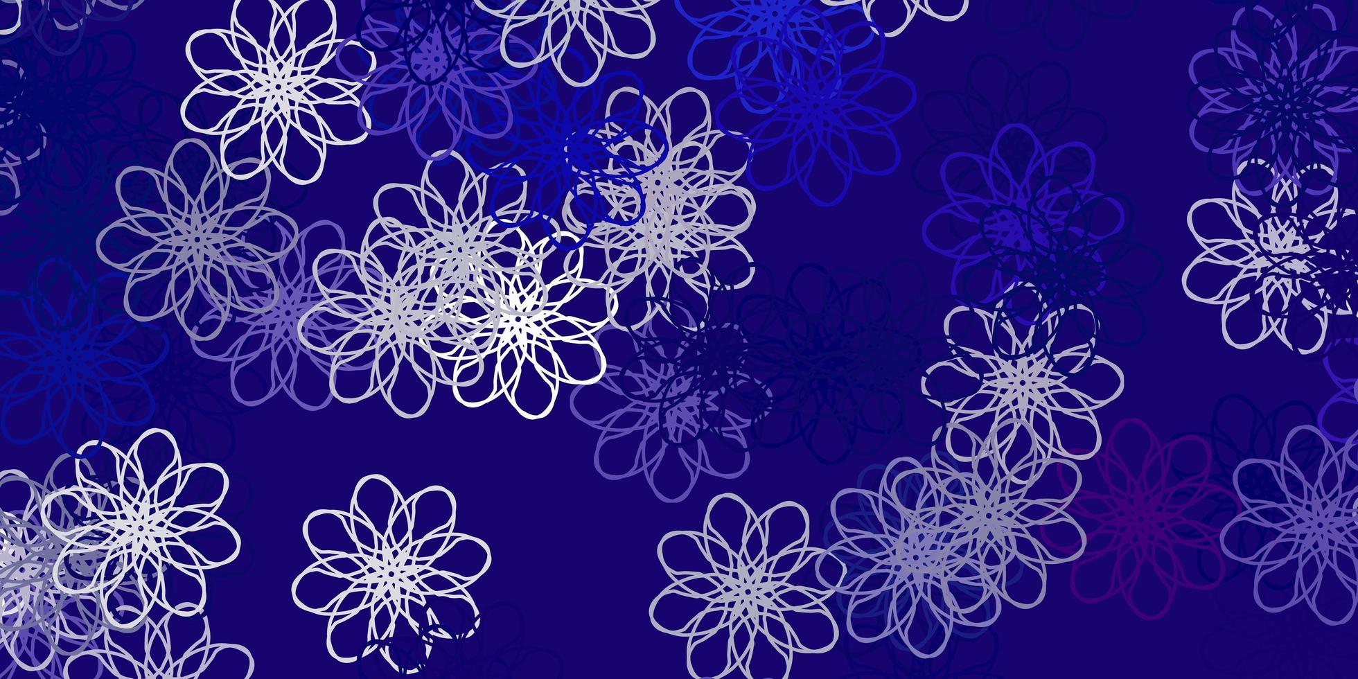 hellviolette Vektor Gekritzel Textur mit Blumen.