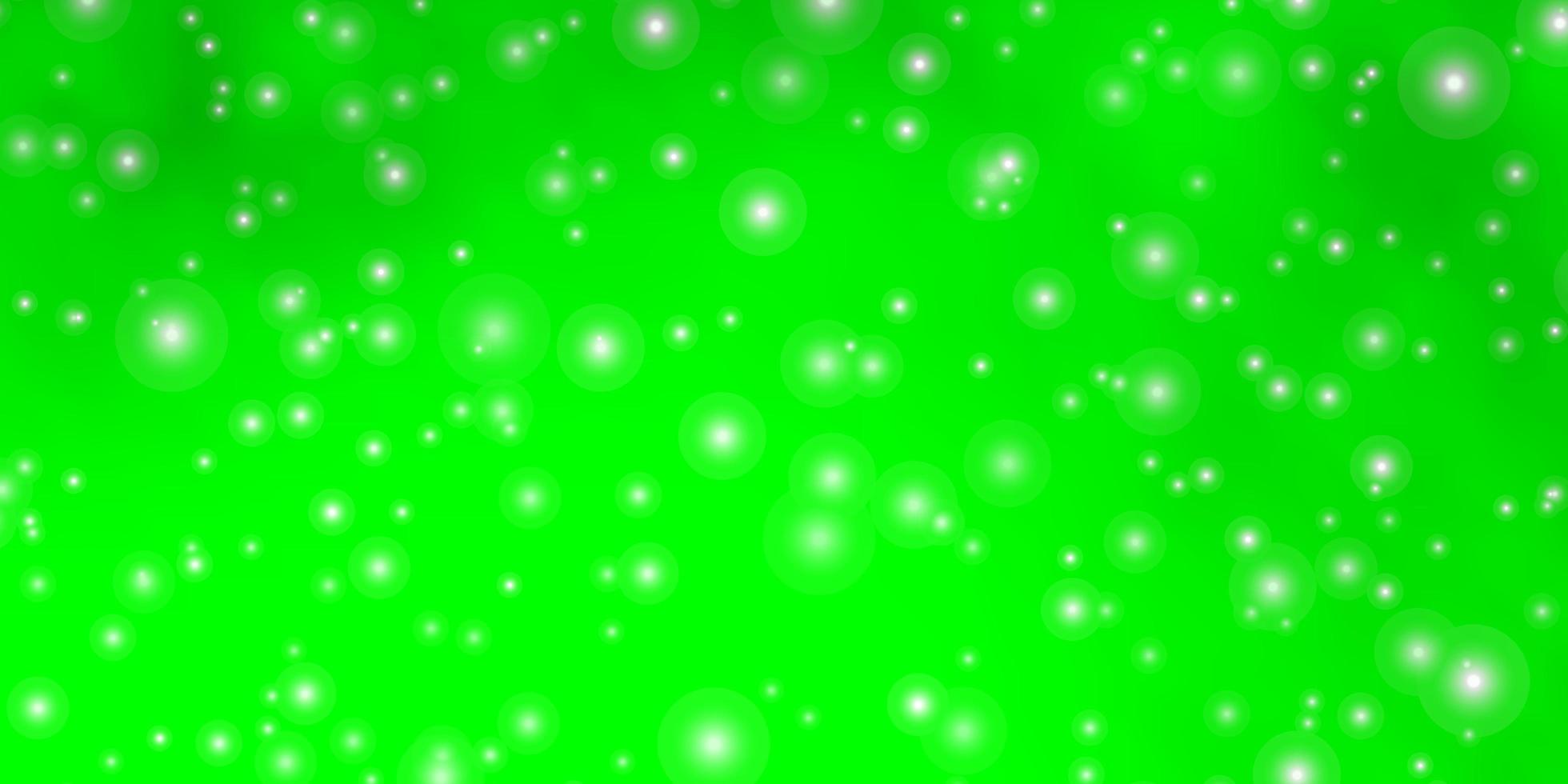 hellgrüne Vektorschablone mit Neonsternen. bunte Illustration im abstrakten Stil mit Gradientensternen. Muster für Neujahrsanzeige, Broschüren. vektor