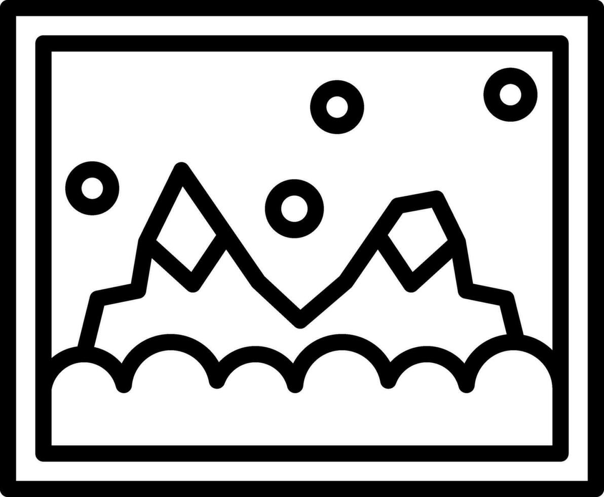 schneebedeckt Landschaft Gemälde Vektor Symbol Design