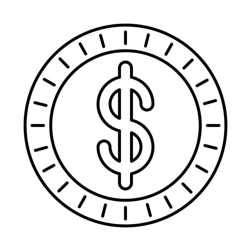 mynt pengar dollar isolerad ikon vektor