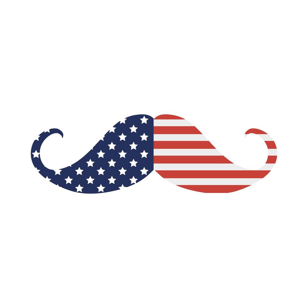 USA flagga mustasch vektor design