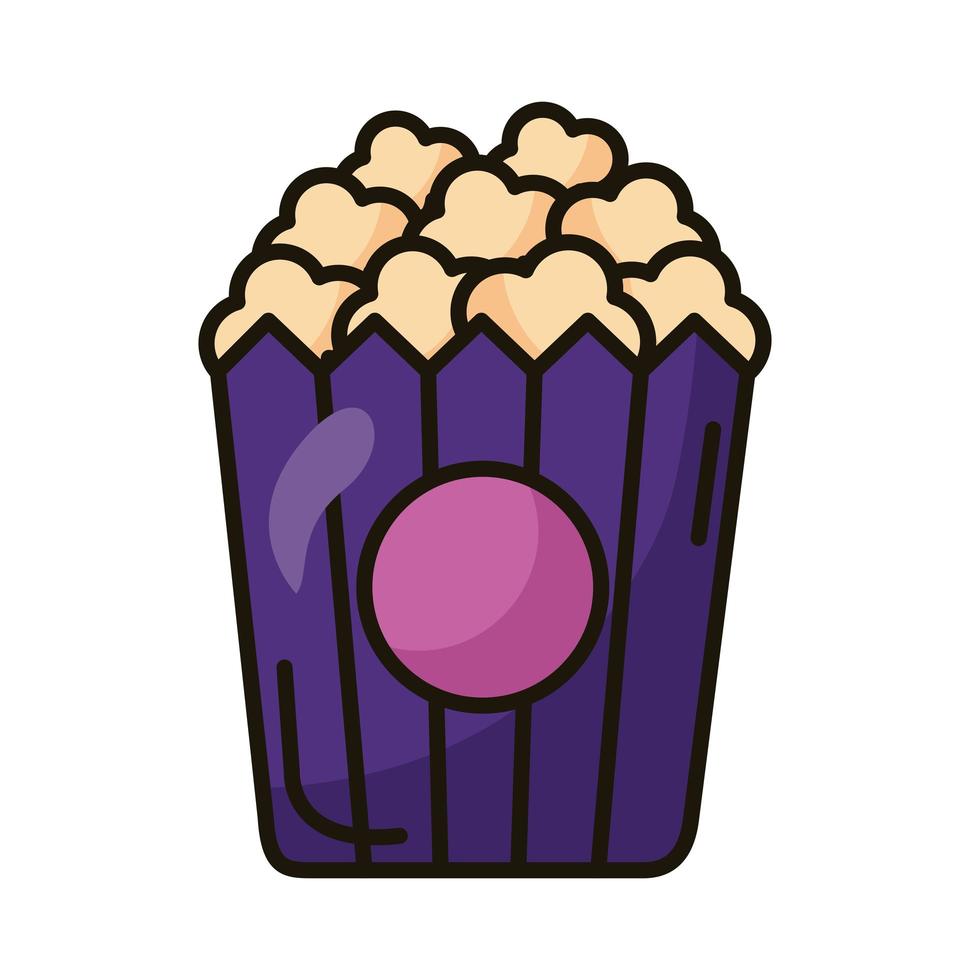 Symbol für Popcorn-Linie und Füllstil vektor