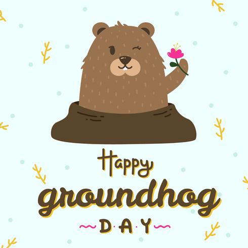 Glücklicher Groundhog Day-Vektor vektor
