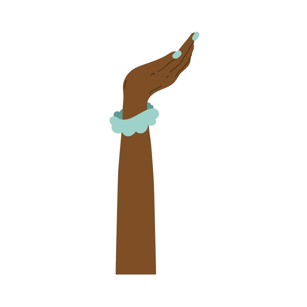 Afro Hand Mensch mit blauem Armband vektor