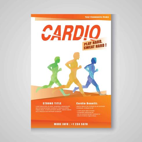 Cardio Workout Flyer Vorlage vektor