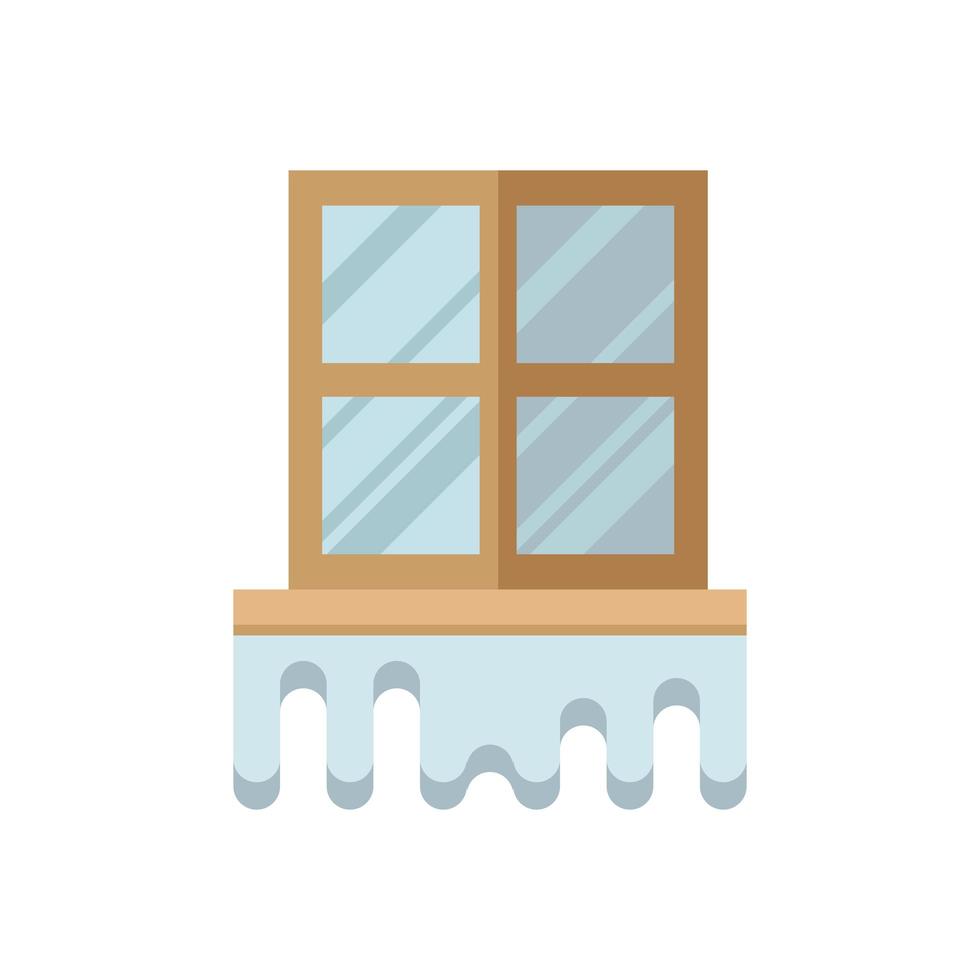 Winter-Fenster-Symbol-Vektor-Design vektor