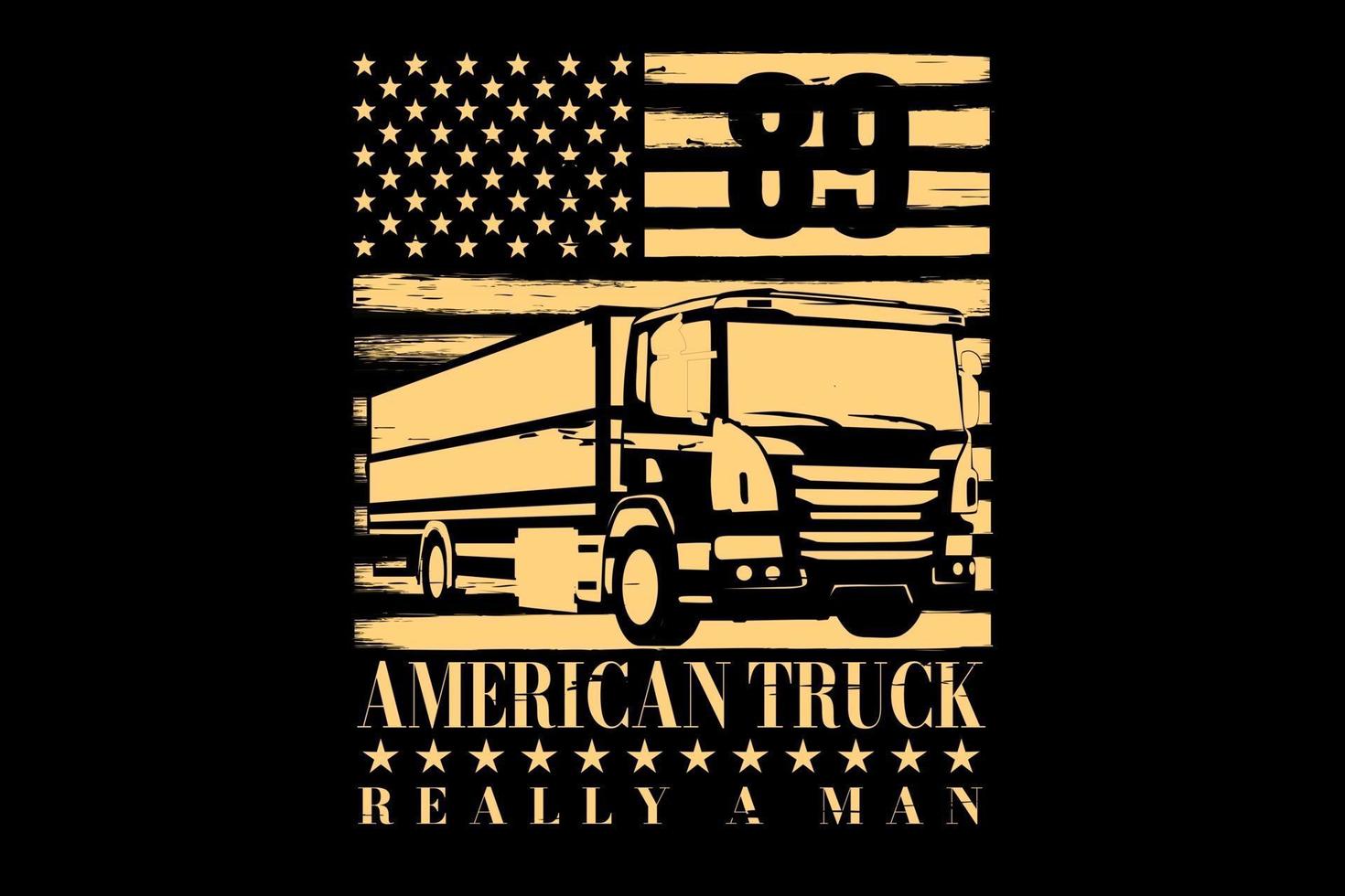 T-Shirt Typografie LKW amerikanische Flagge Vintage vektor