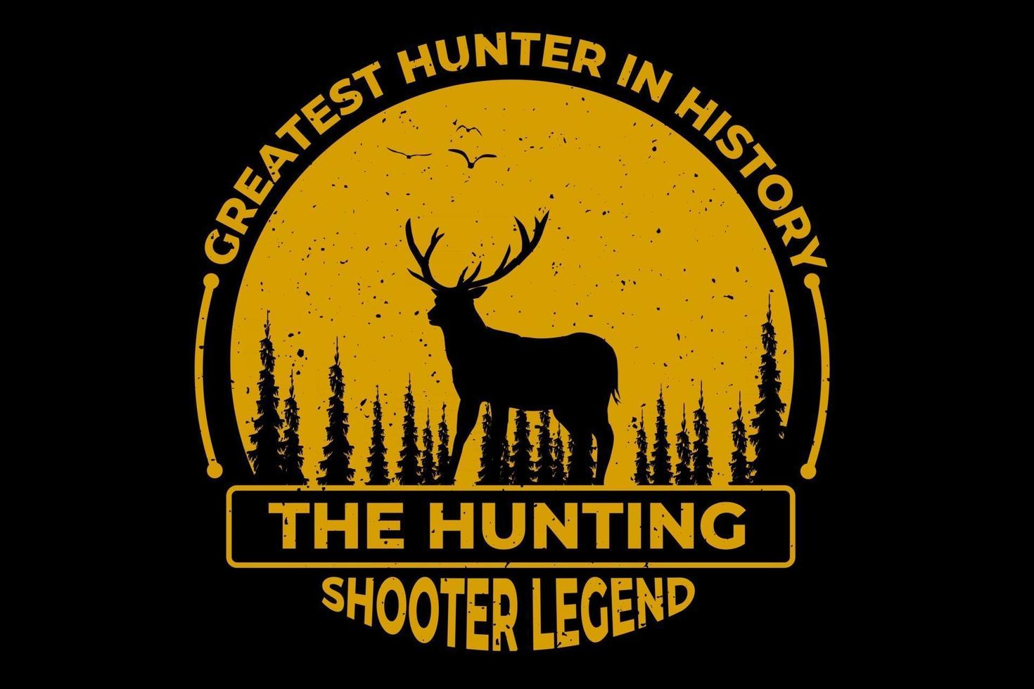 T-Shirt Jagd-Shooter Legende Pine Deer Vintage vektor
