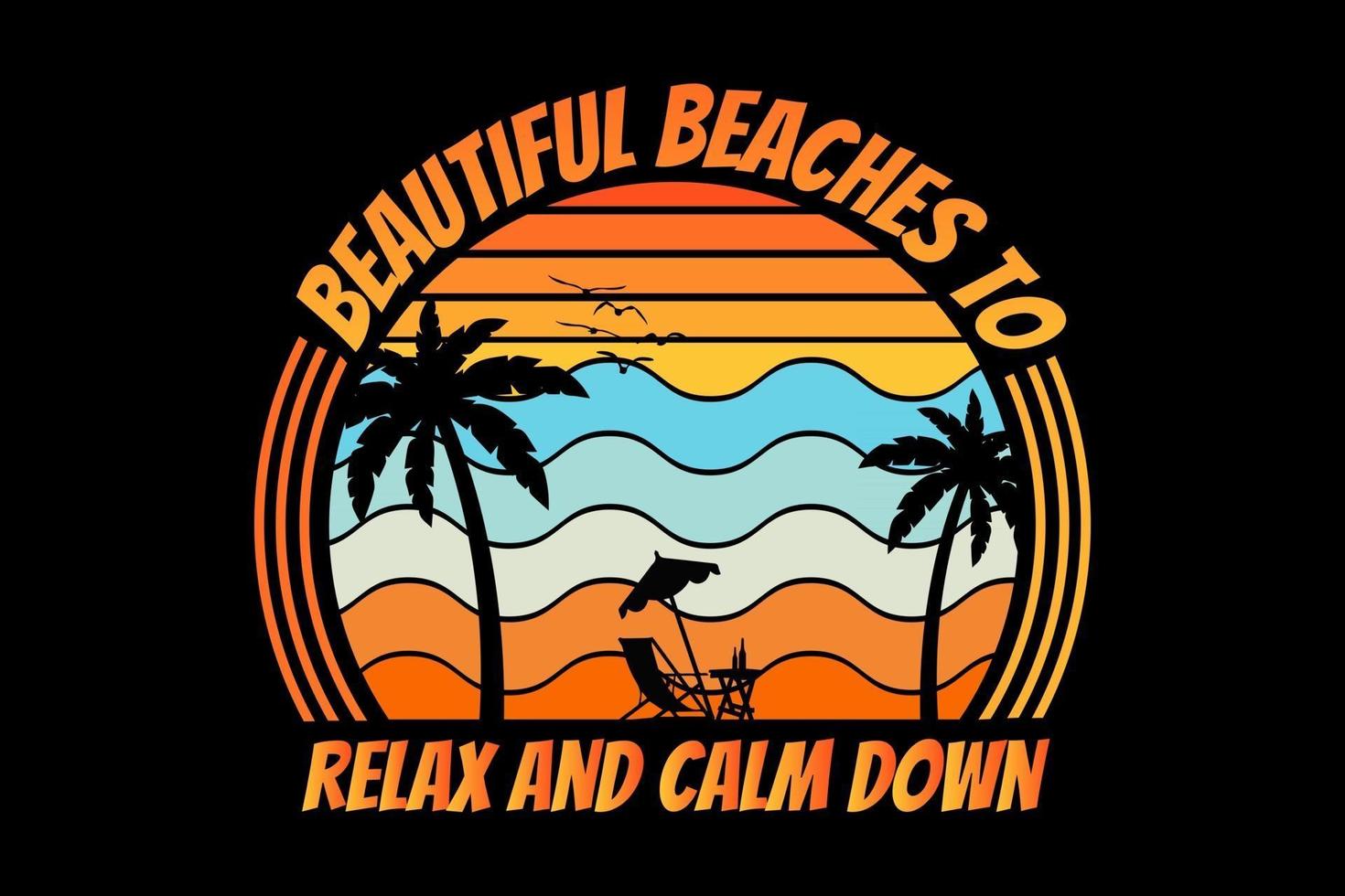 t-shirt siluett strand sommar solnedgång palm vektor