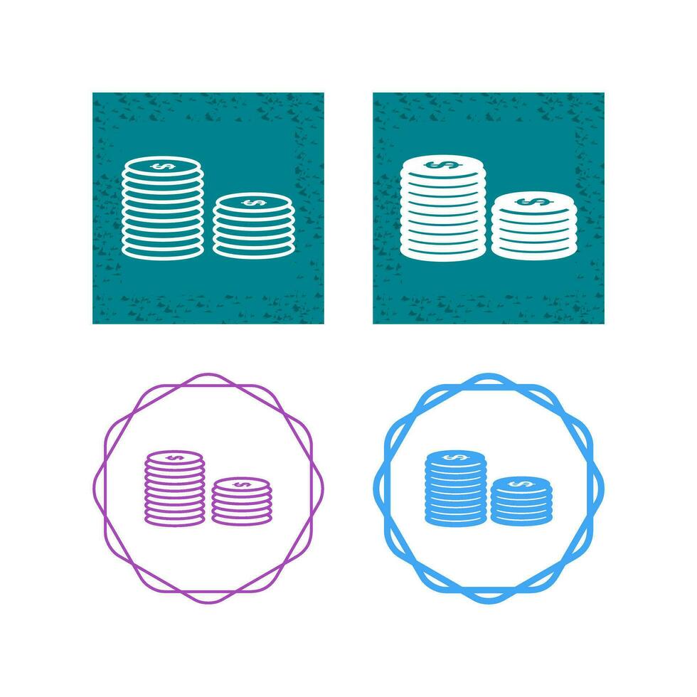 Vektorsymbol für Stapel von Münzen vektor