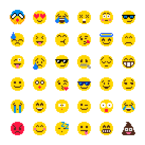 Pixel Emoji-Vektorsatz vektor