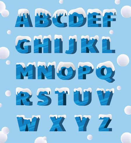 Eisige Alphabete Vector Pack