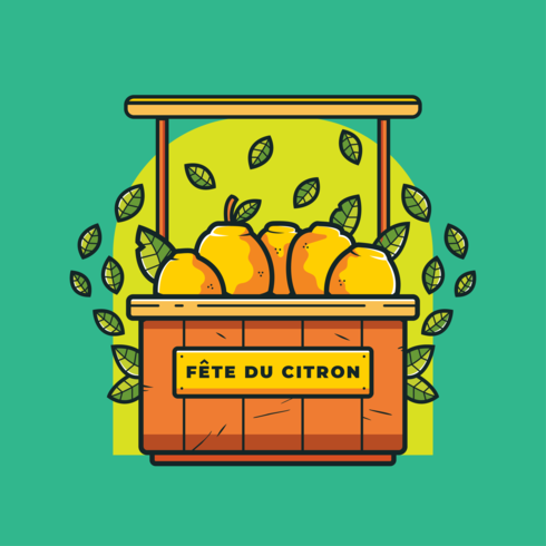 Zitronenfestival-Vektor Menton Frankreich vektor