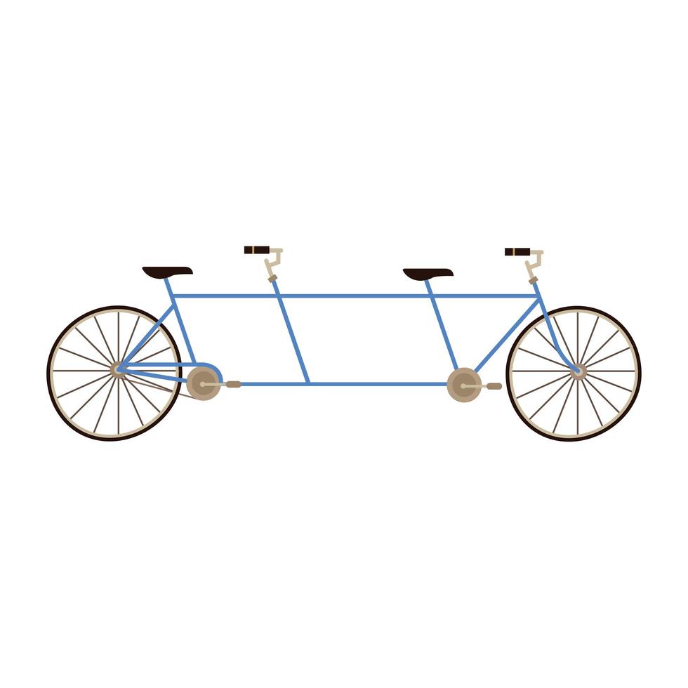 tandem cykel fordon isolerade ikon vektor
