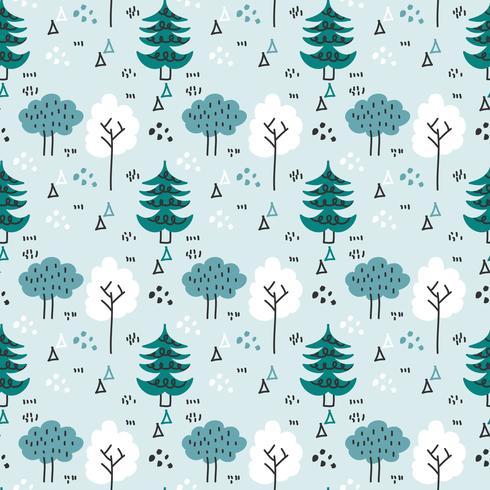 Skandinavisk Winter Forest Vector Pattern