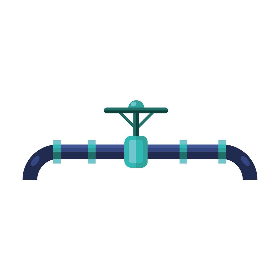 Ölpipeline mit Symbol für den flachen Stil des Wasserhahns vektor