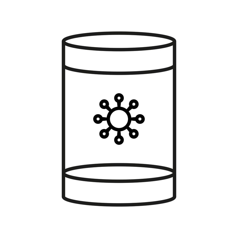 Topf mit Covid19-Viruspartikellinienstil vektor