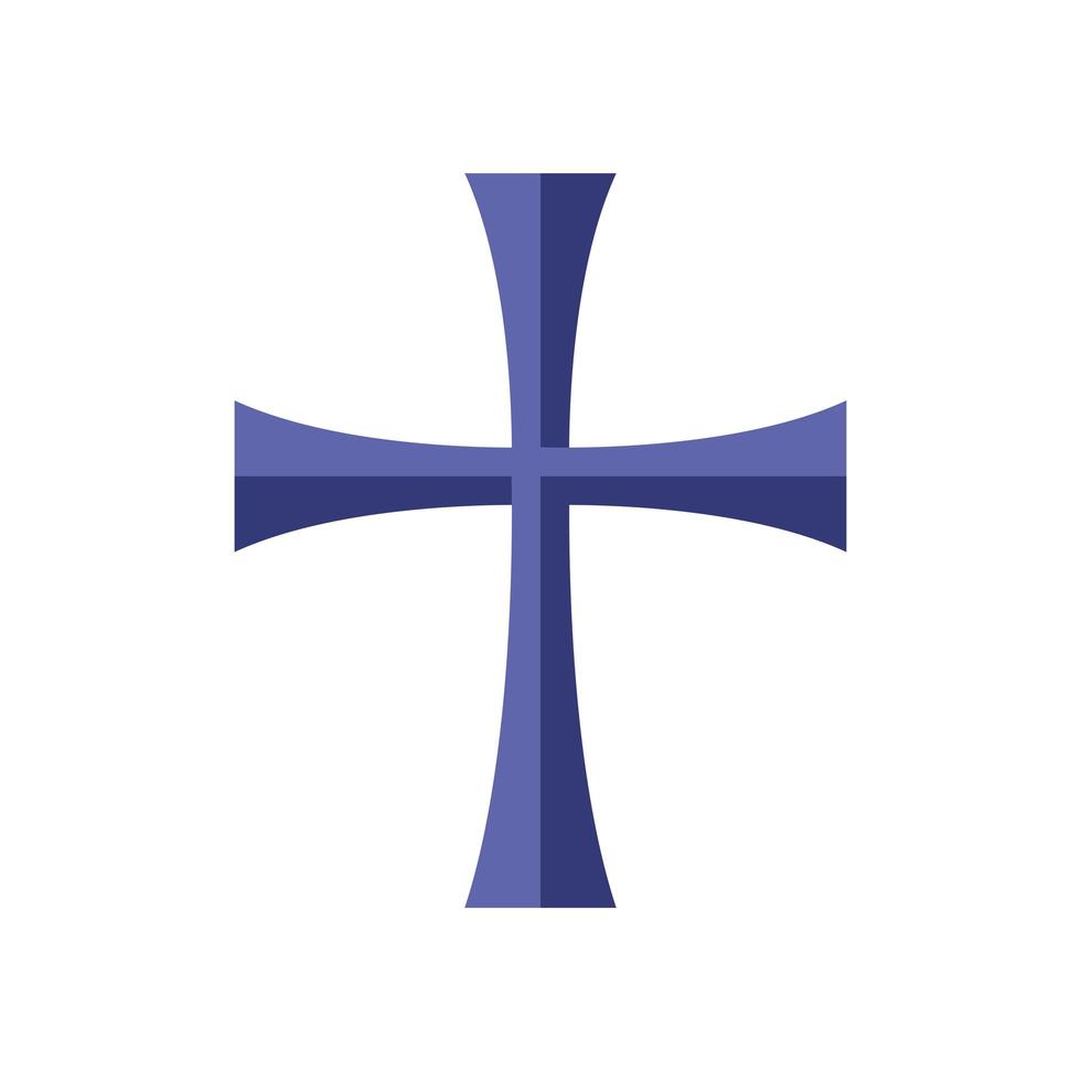 kors metall religiösa tecken ikon vektor