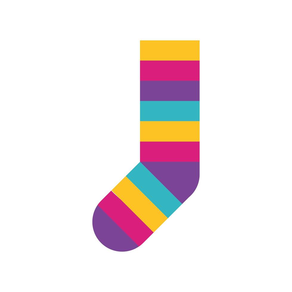 Socke mit Farbstreifen unten Symbol vektor