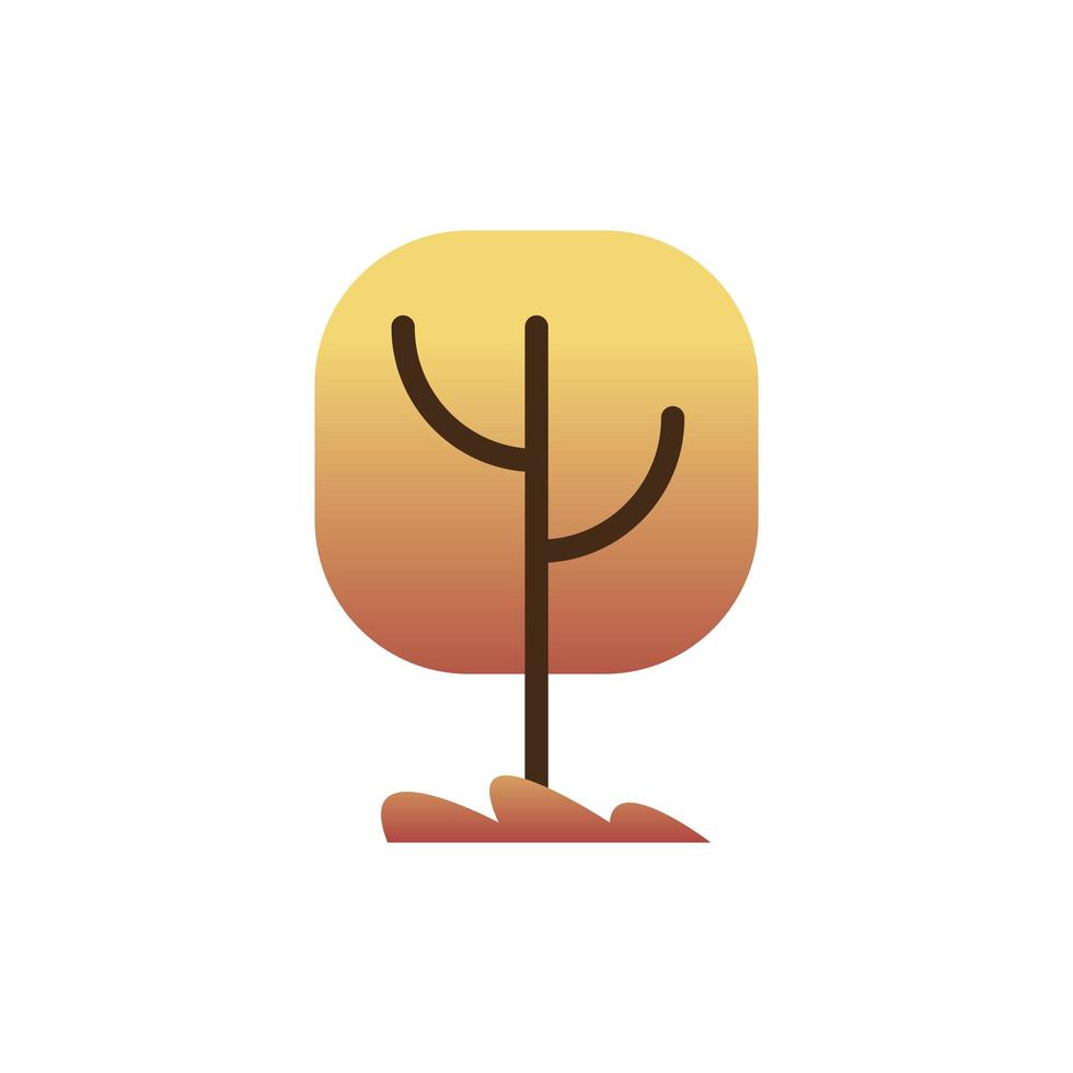 gul träd växt skog isolerad ikon vektor