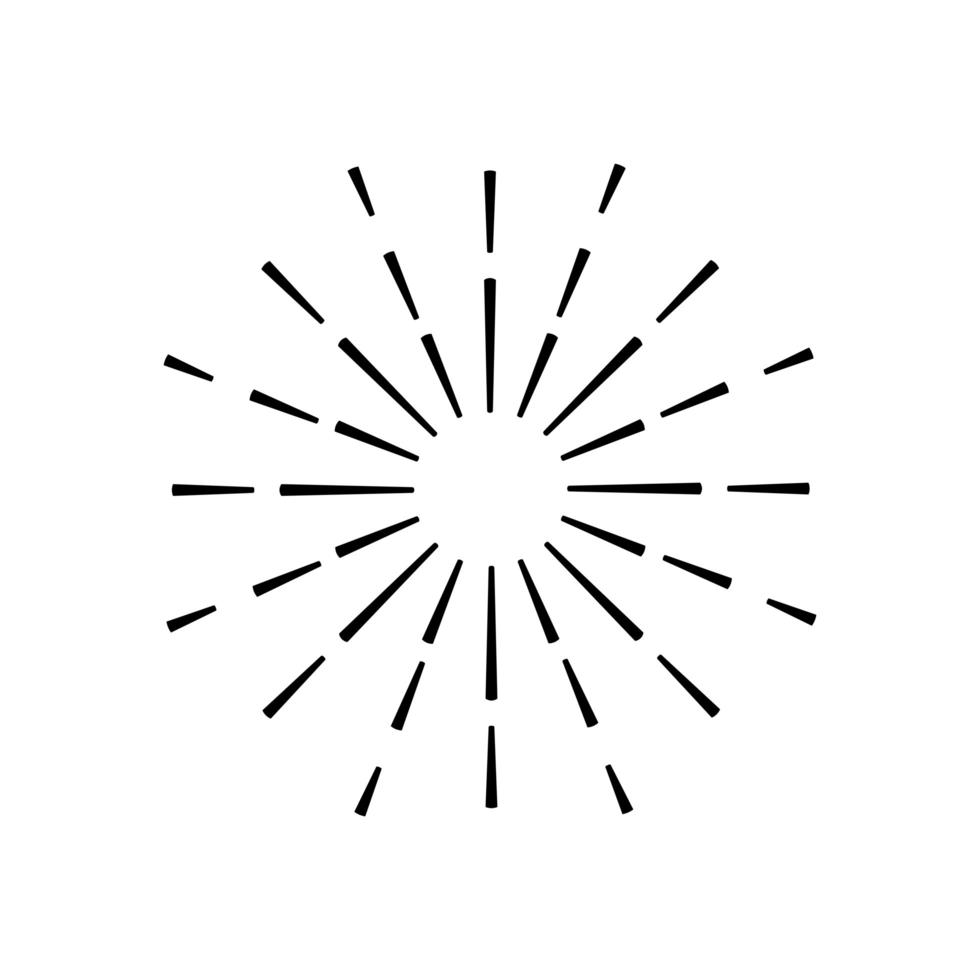 Sunburst Strahlen Dekoration isolierte Symbol vektor