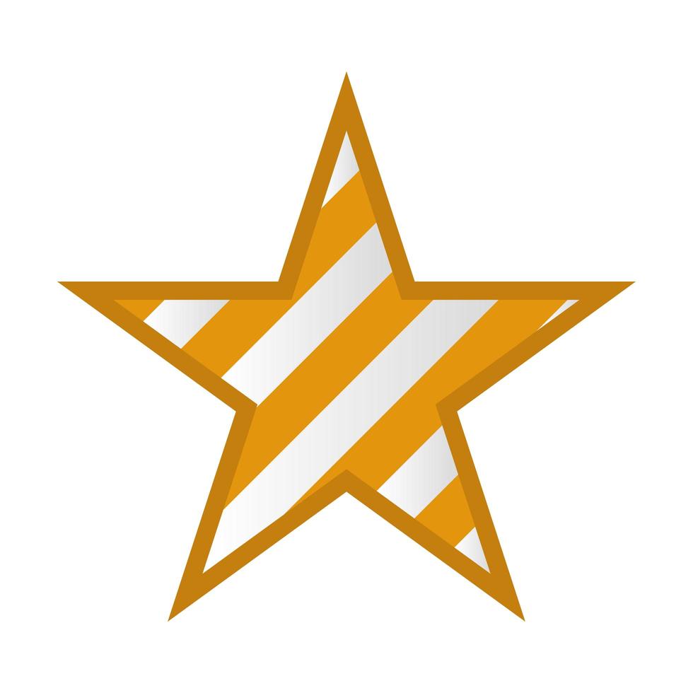 Sterndekorationsform mit Streifen isoliertes Symbol vektor