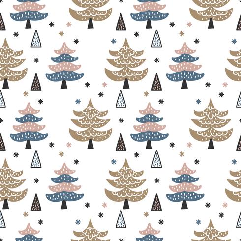 Skandinavische Winterkiefern Forest Vector Pattern