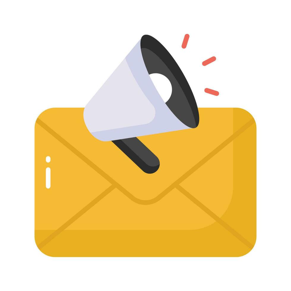 Briefumschlag mit Megaphon zeigen Email Marketing Konzept Vektor