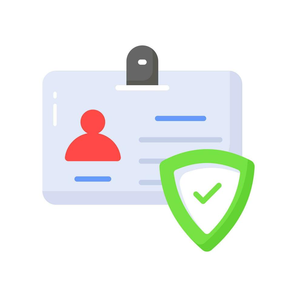 skydd skydda på id kort, säkra id vektor design, isolerat på vit bakgrund