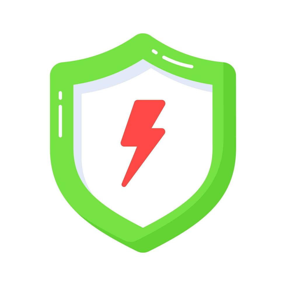 blixt- bult med skydd skydda, Fantastisk ikon av säker energi, energi skydd vektor