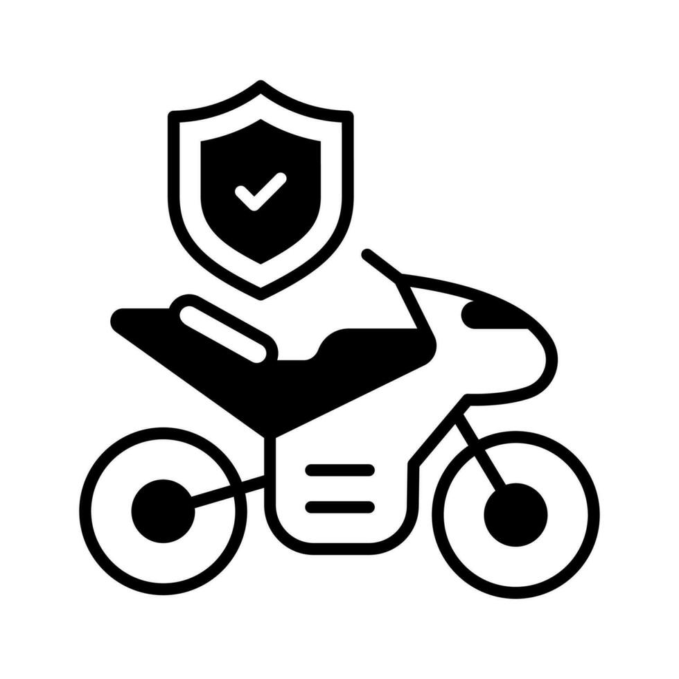 cykel försäkring vektor design, motorcykel försäkring ikon isolerat på vit bakgrund