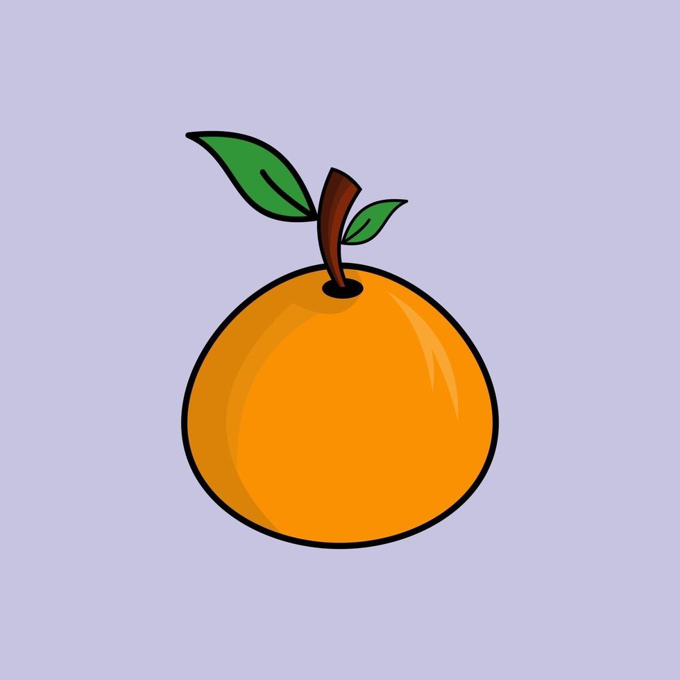 orange Frucht-Cartoon-Symbol Abbildung. Essen Obst Symbol Konzept isoliert vektor