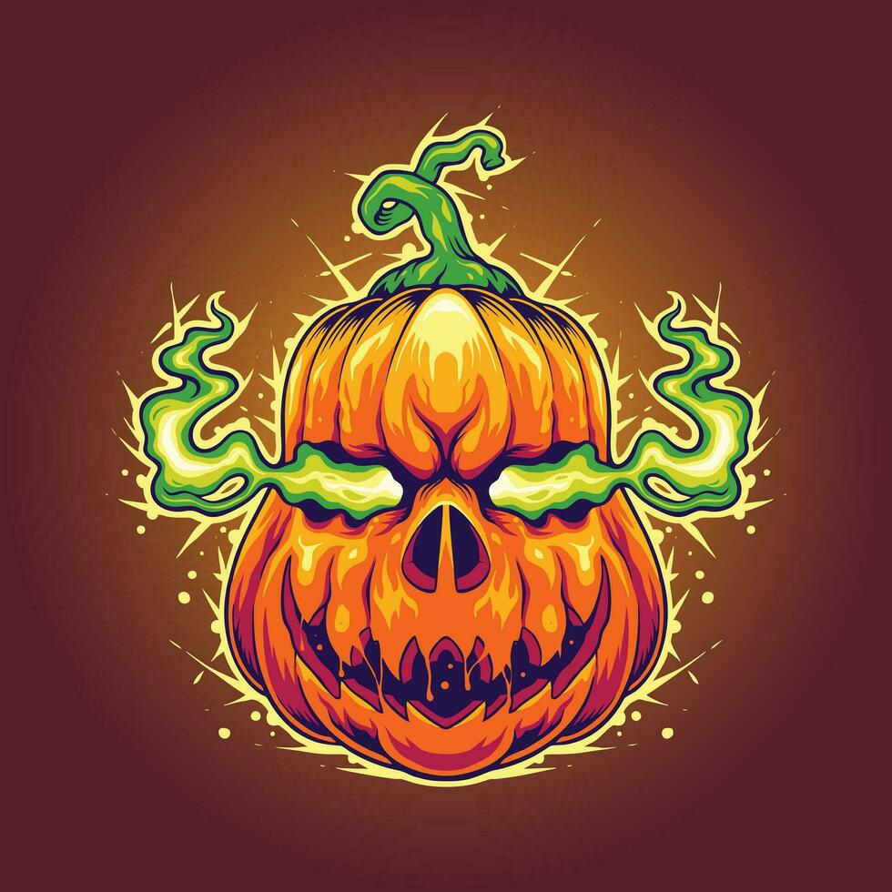Grusel Kürbis Halloween Illustration vektor