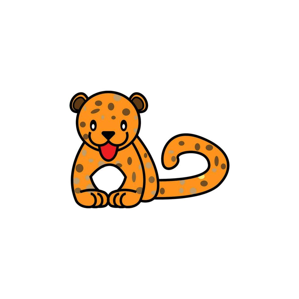 söt leopard tecknad serie. vektor illustration