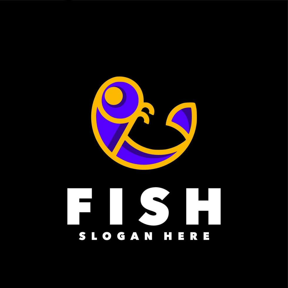 Fisch Linie einfach Logo vektor