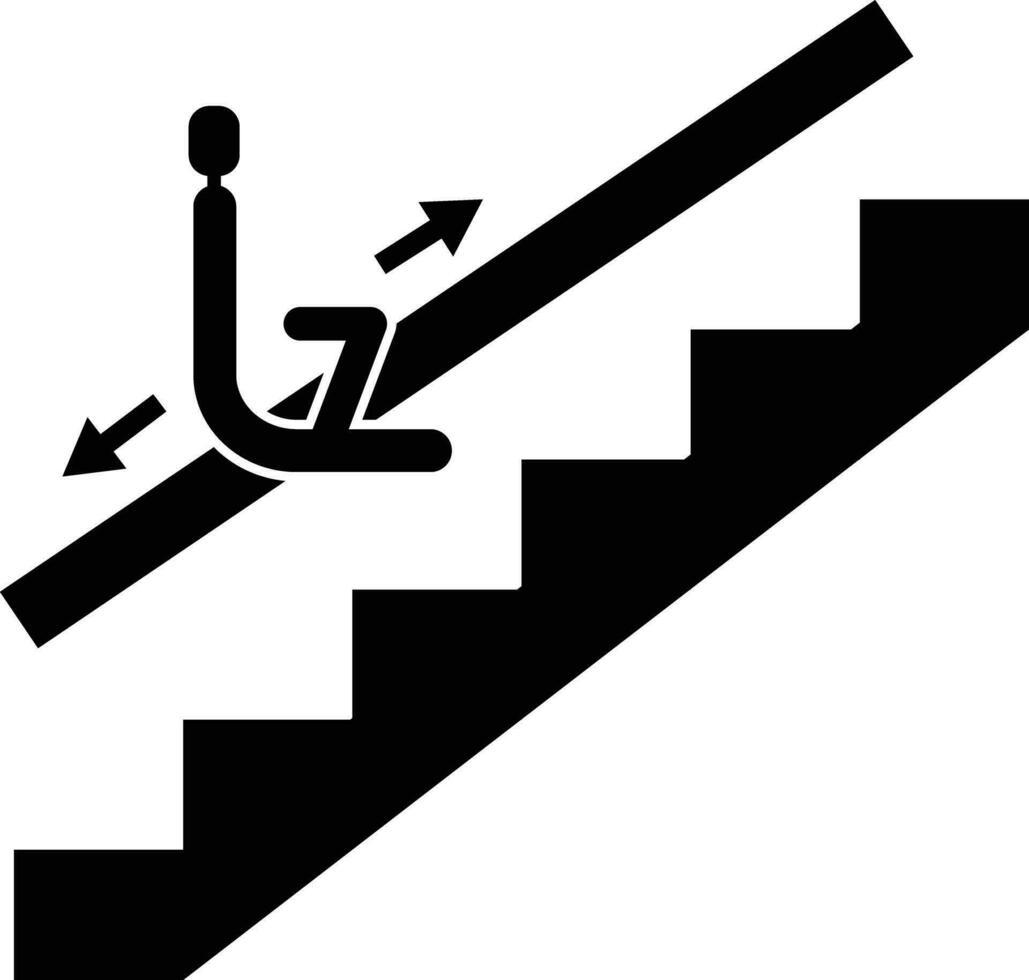deaktiviert Zugriff Aufzug Aufzug Rolltreppe Symbol. Treppe Aufzug unterzeichnen. Stuhl Treppe Aufzüge Symbol. eben Stil. vektor