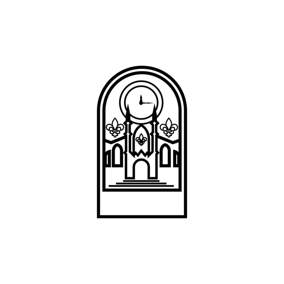 modern och innovativ linje konst kyrka logotyp design vektor