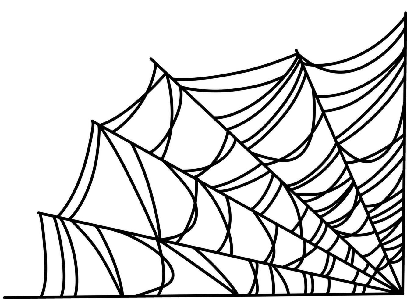 spindelnät i klotter stil vektor