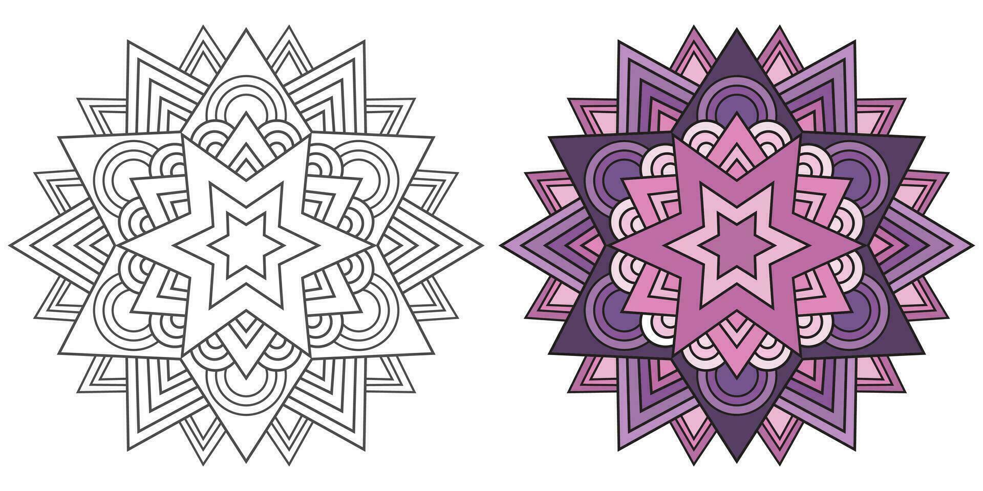 abstrakt mandala blommig prydnad, färgglad modern mandala design ,mandala linje illustration vektor