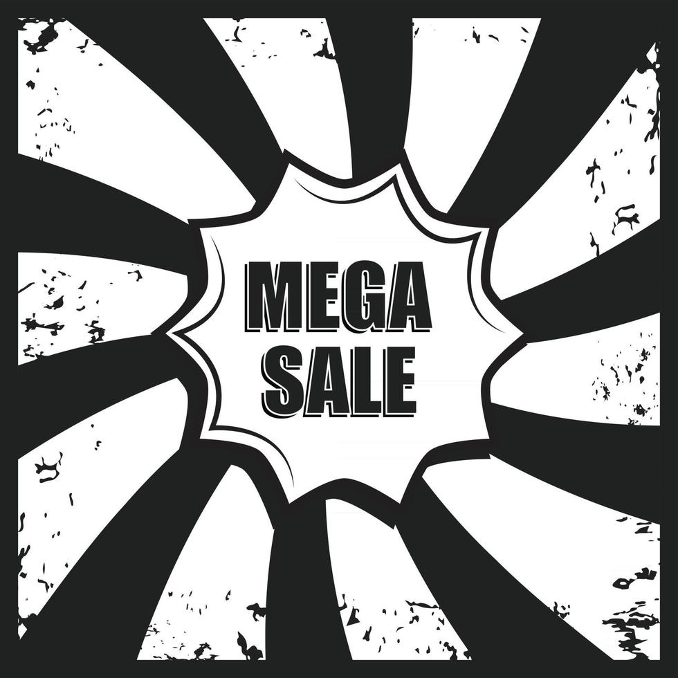 Mega Sale Retro-Banner-Design vektor