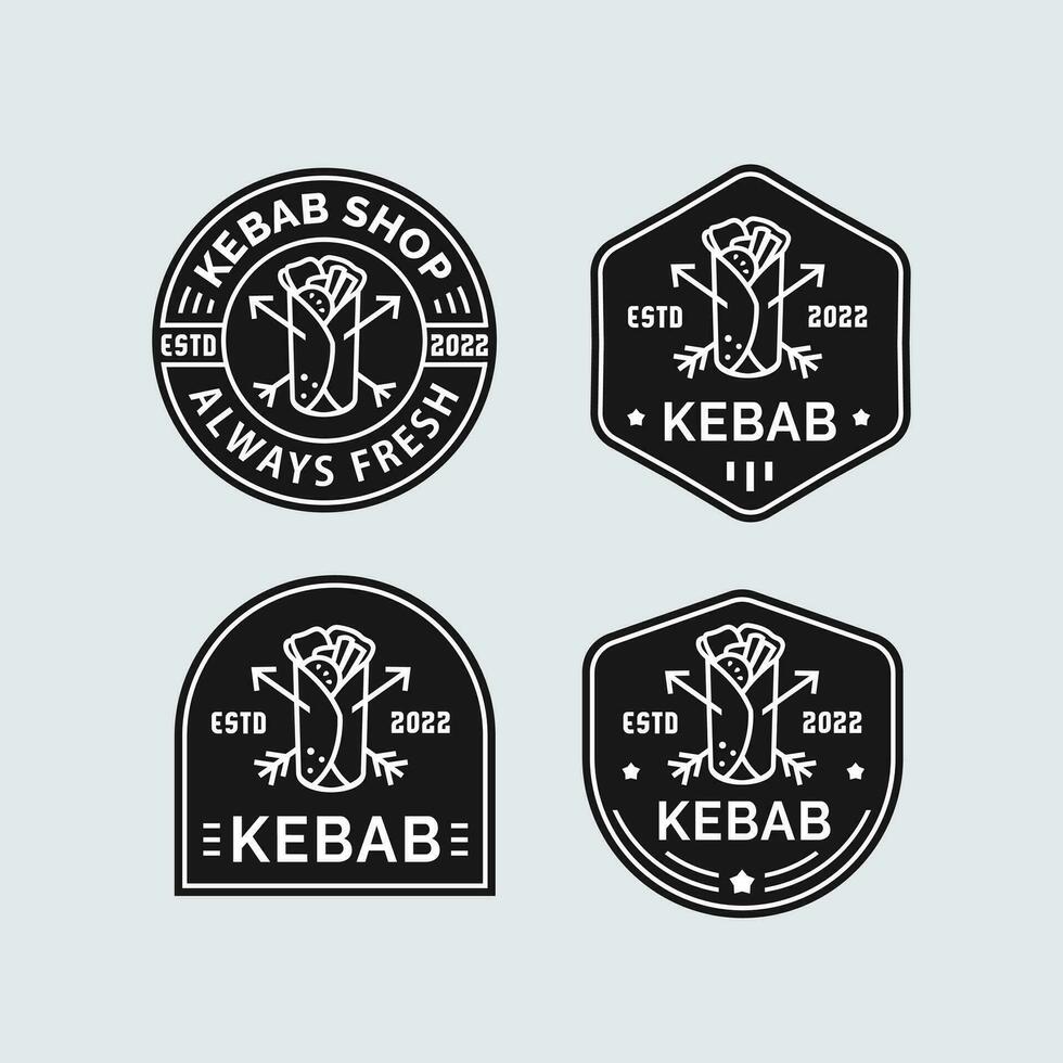 årgång logotyp vektor minimalis kebab för mat och Kafé