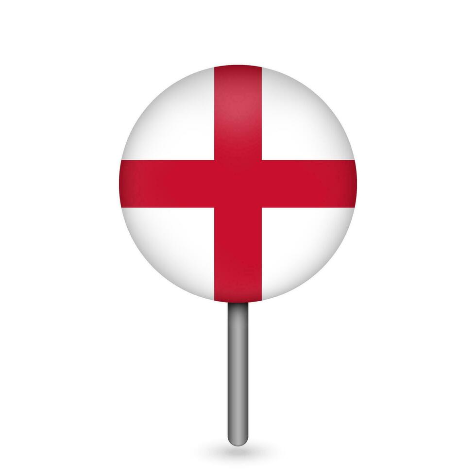 Karte Zeiger mit England. England Flagge. Vektor Illustration.