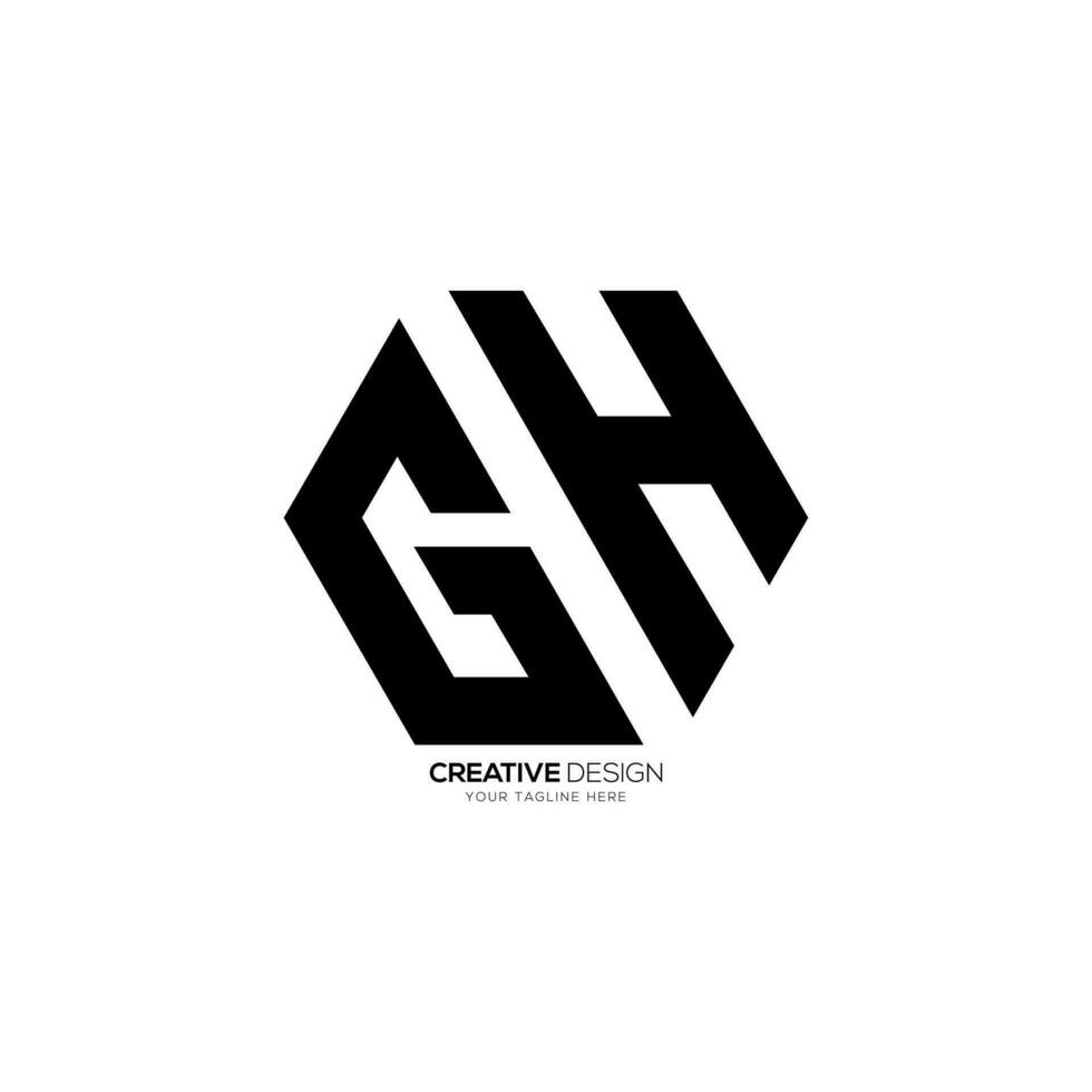 Brief gh mit modern sechseckig gestalten abstrakt Monogramm einzigartig Logo vektor