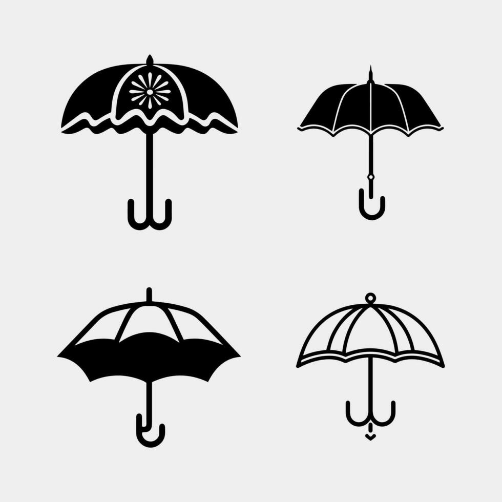 paraply enkel ikon uppsättning. paraply. vektor illustration