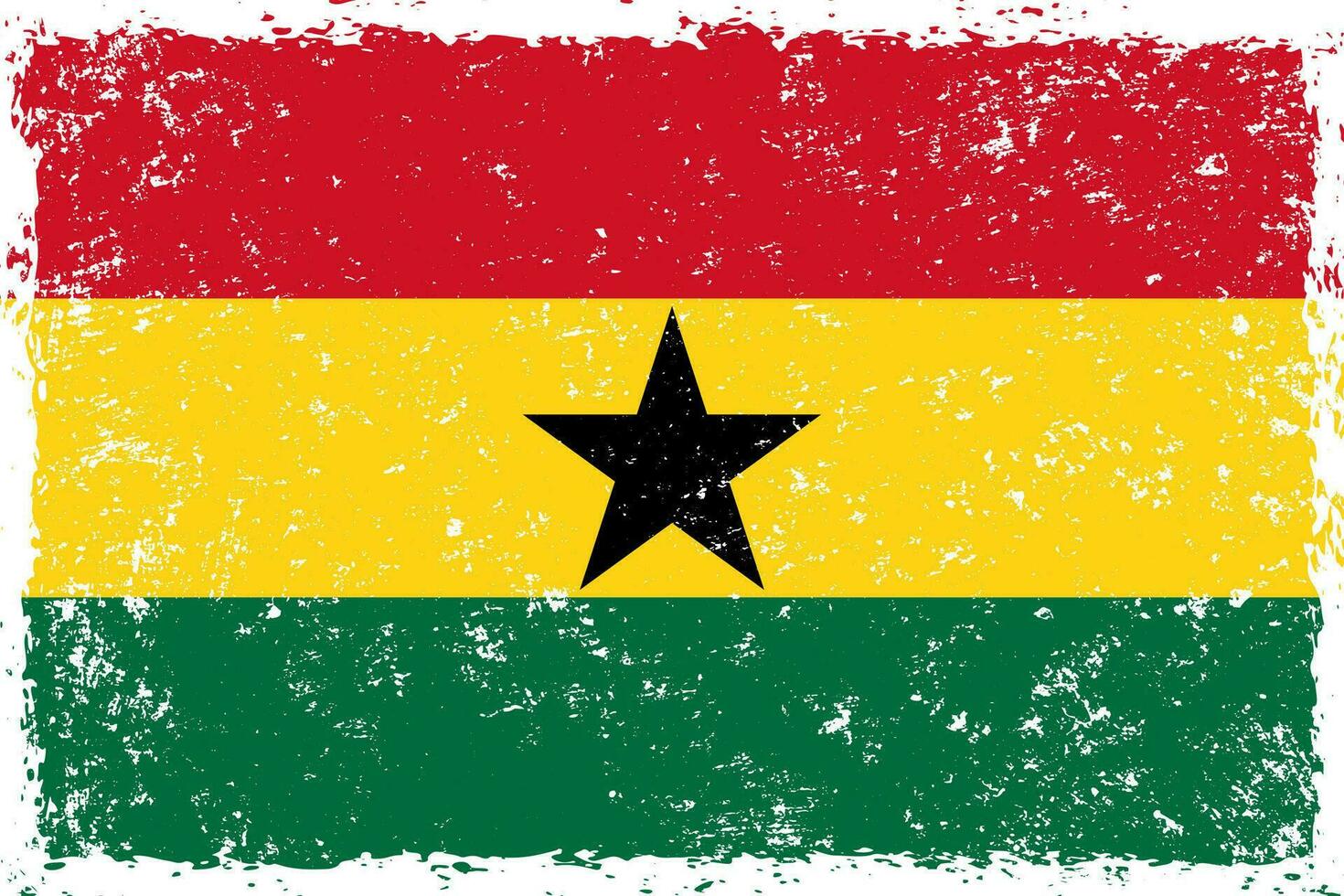 ghana flagga grunge bedrövad stil vektor