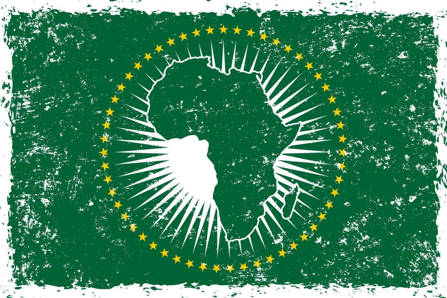 afrikansk union flagga grunge bedrövad stil vektor