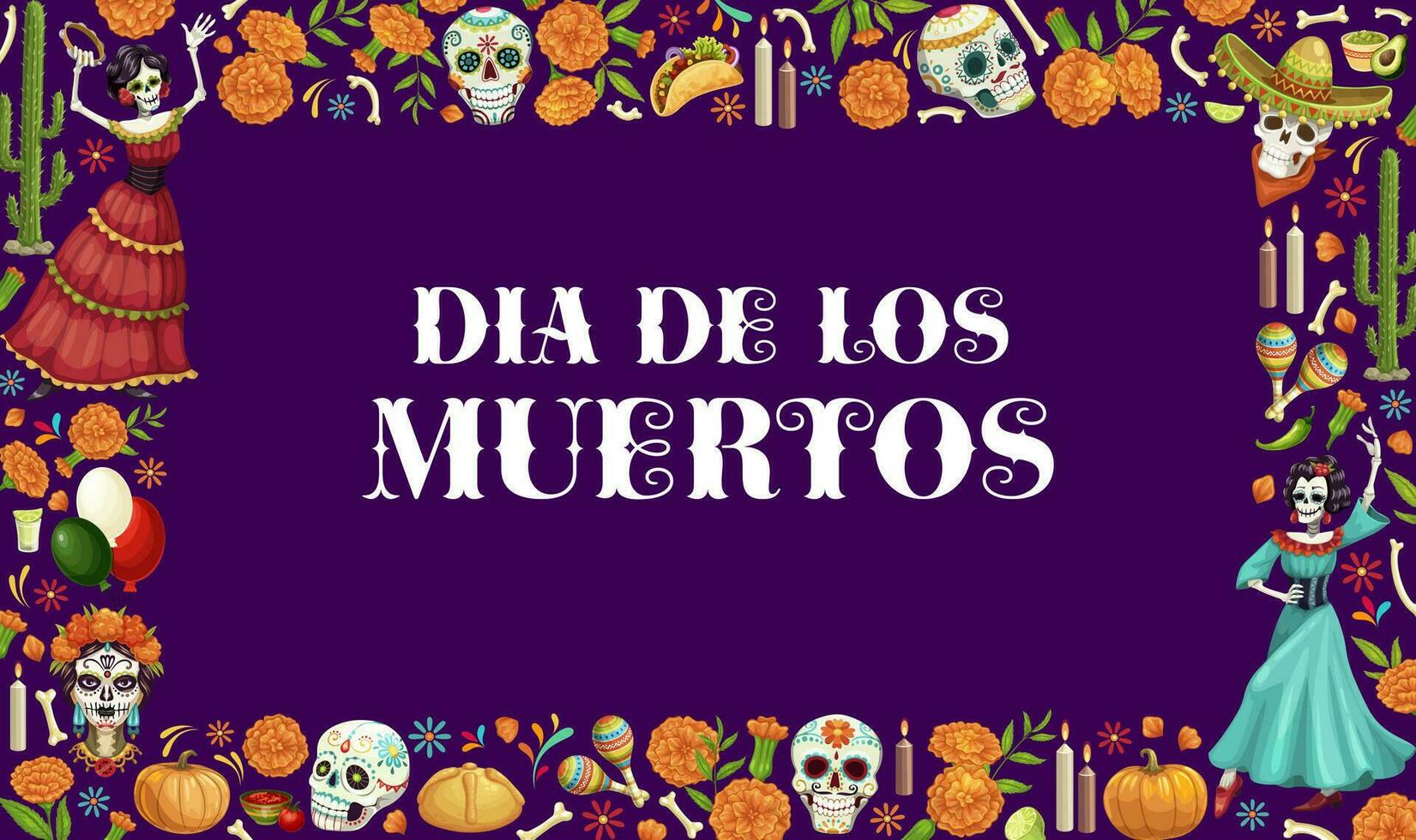 dia de los Muertos Mexikaner Urlaub Vektor Banner