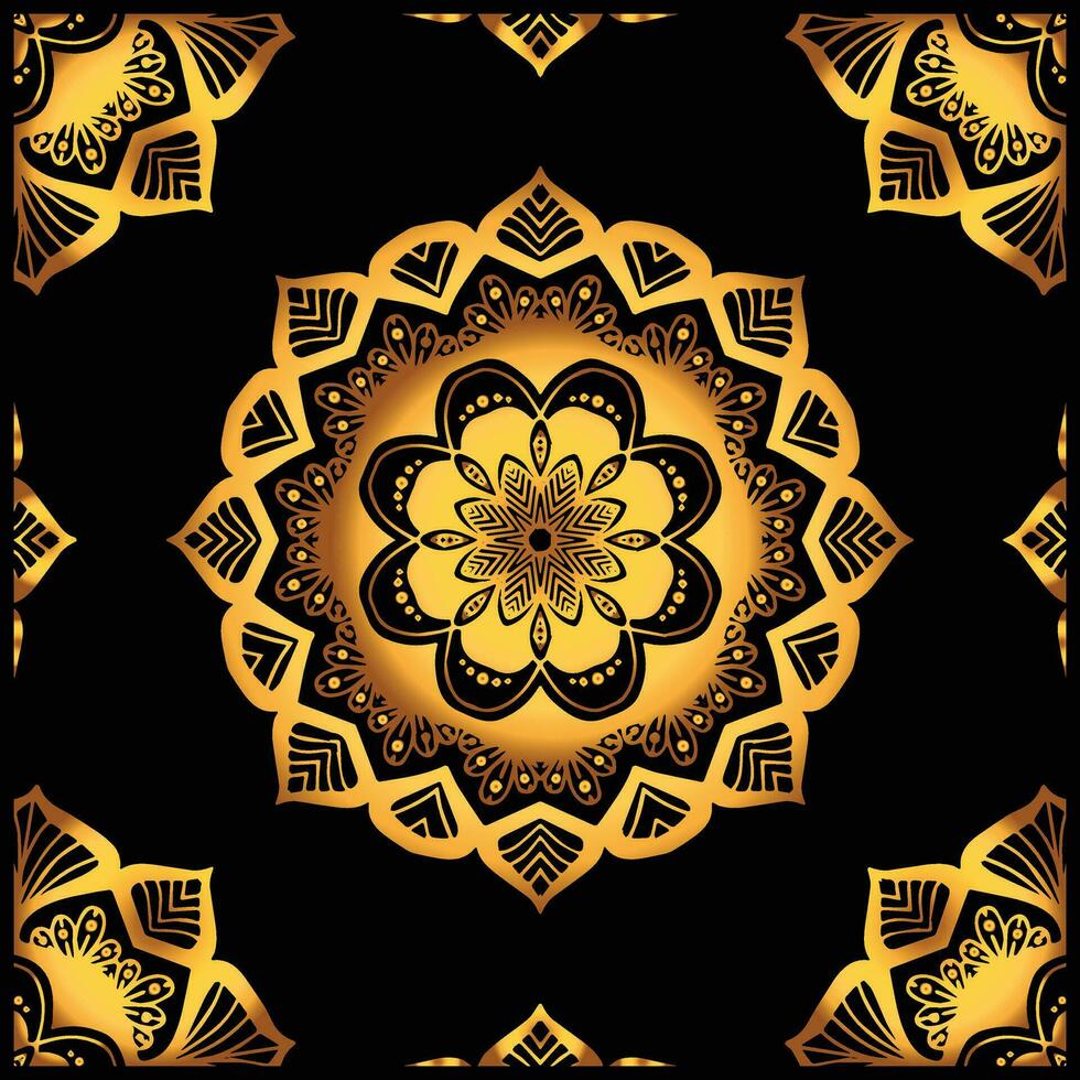 golden Mandala ethnisch Design zum Dekorationen, Drucke, und Illustration Vektor