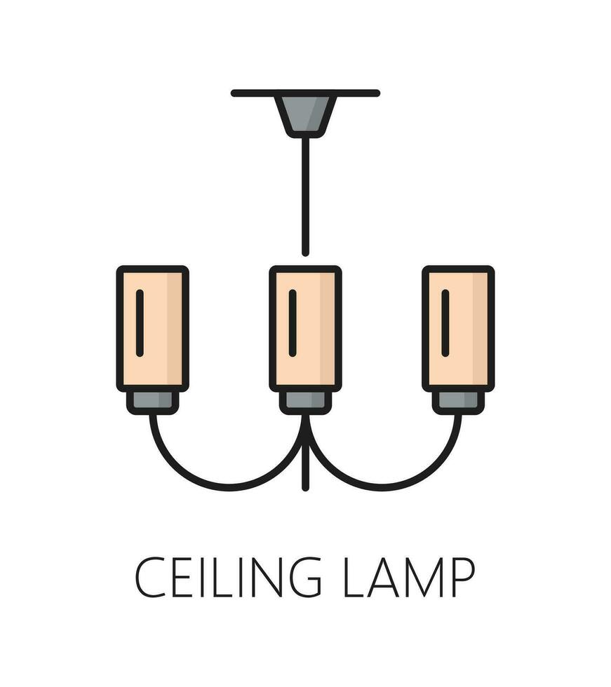 Decke Lampe, Möbel Symbol von Zuhause Zimmer Innere vektor
