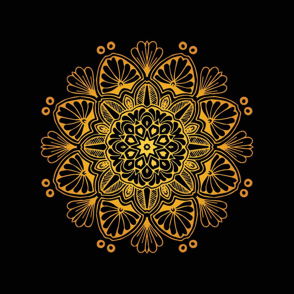 golden Mandala ethnisch Design zum Dekorationen, Drucke, und Illustration Vektor